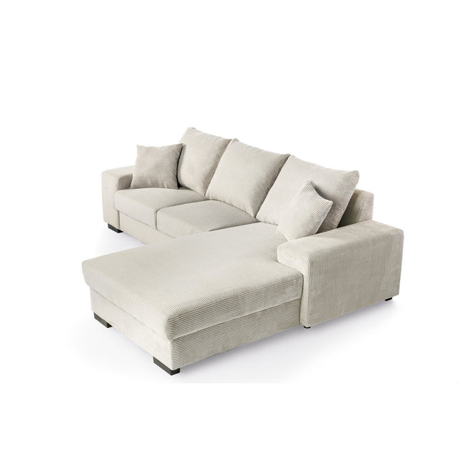 3 seater sofa CL right, fabric RIB, RIB920 natural
