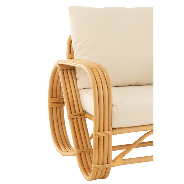 J-Line armchair + cushion - jute/textile - natural/white