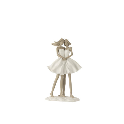 J-Line figure Girlfriends - polyresin - white/taupe