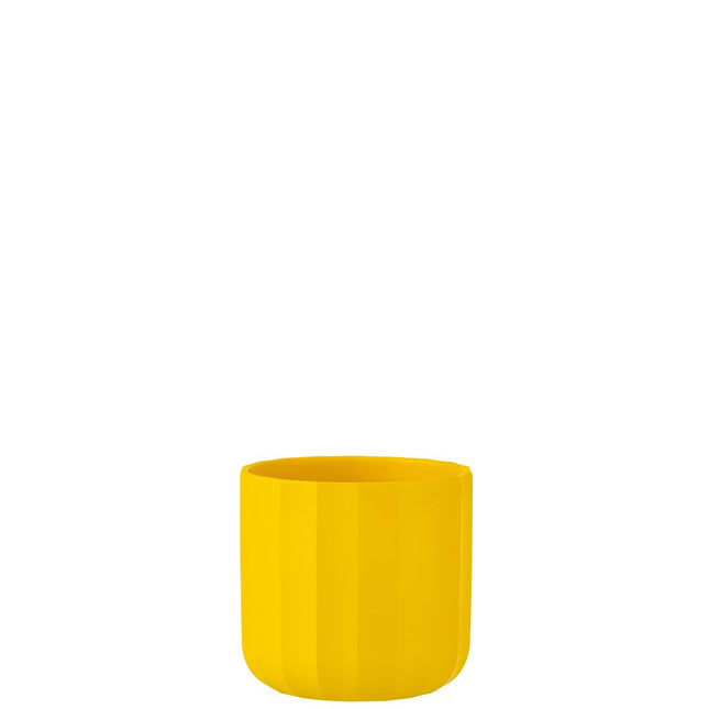 J-Line Flowerpot Summer Ceramic Yellow Medium