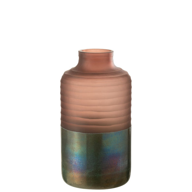 J-Line Vaas Mat/Blinkend Glas Roze Medium - 34.00 cm hoog