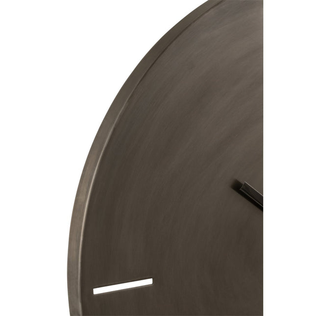 J-Line Rond klok - metaal - donkergrijs - L - Ø 76.5 cm