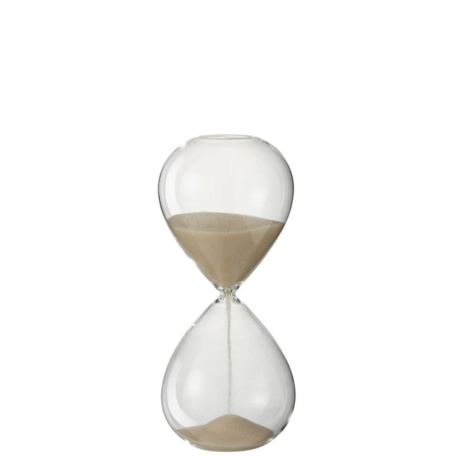J-Line Hourglass Deco Glass/Sand Beige Medium