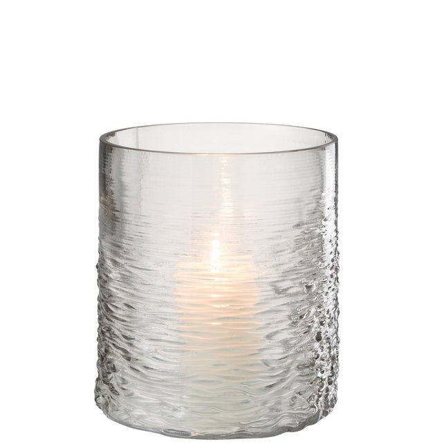 J-Line lantern Sea - candle holder - glass - gray - small