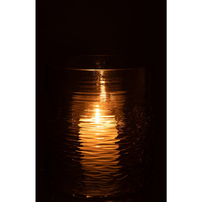J-Line lantern Sea - candle holder - glass - gray - small