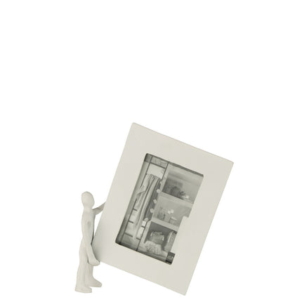 J-Line photo frame - photo frame with figure - aluminum - white - small