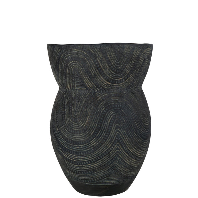 J-Line vase Circle - cement - black/brown