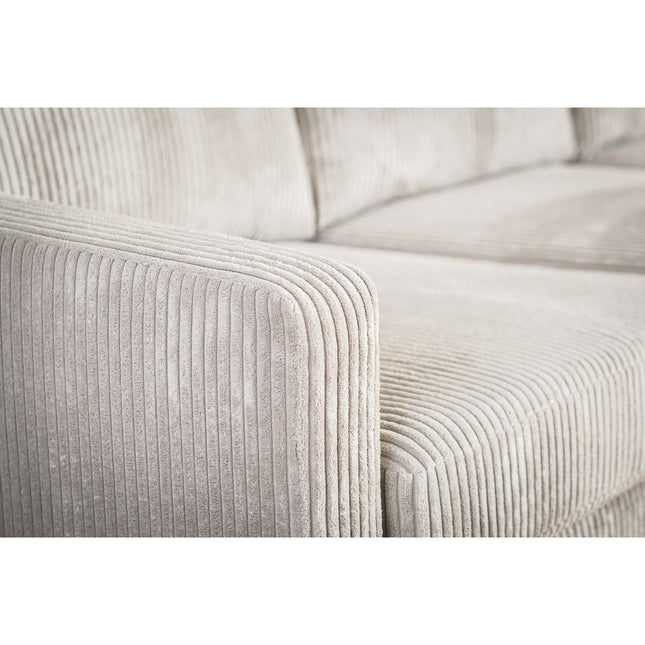 3 seater sofa CL L+R, fabric RIB, RIB920 natural