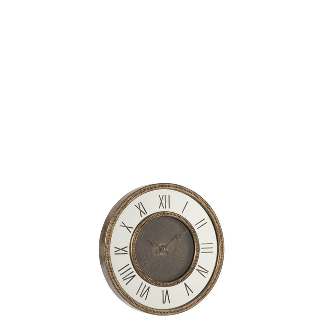 J-Line Romeinse Cijfers klok - hout - goud - Ø 47 cm - LED - S