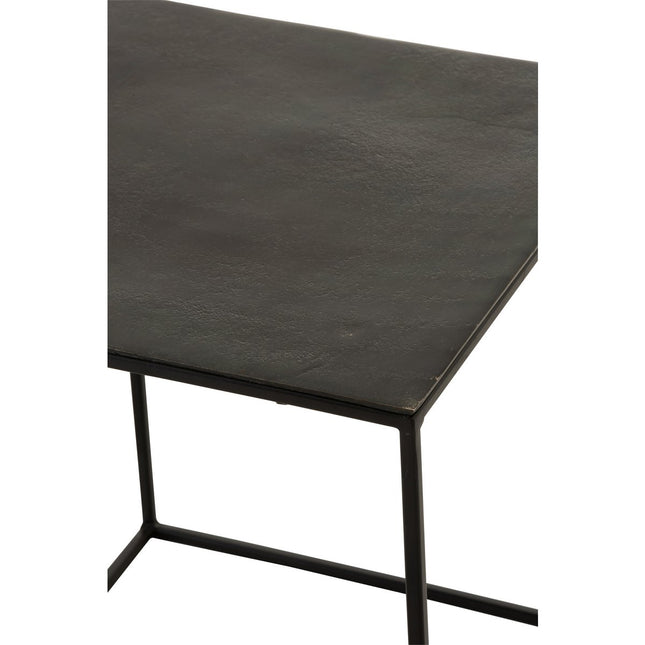 J-Line side table Oxidize - aluminum/iron - black/green - 2 pieces
