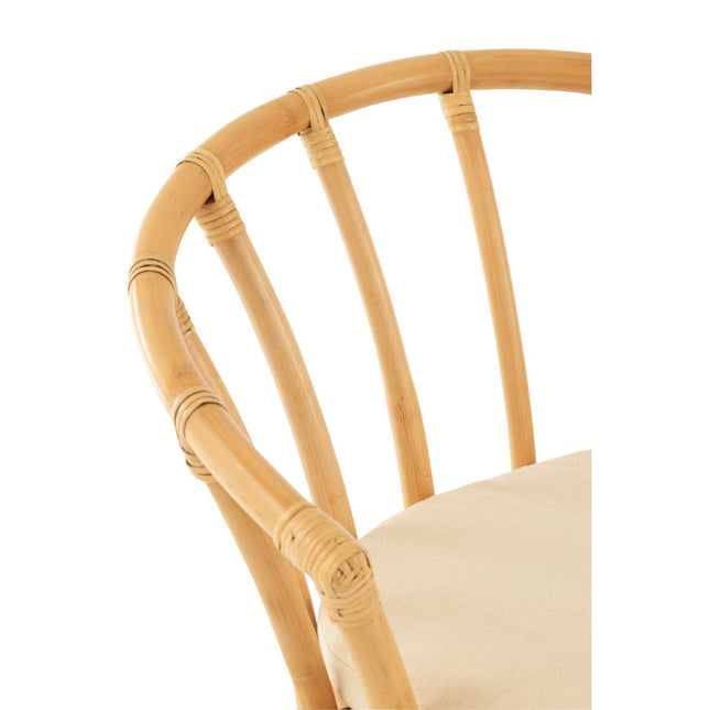 J-Line chair + cushion - jute/textile - natural/white