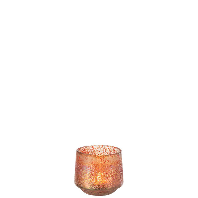 J-Line candle holder - tealight holder Dots - glass - orange - medium