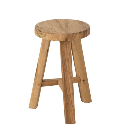 J-Line stool Round Recycled - wood - natural