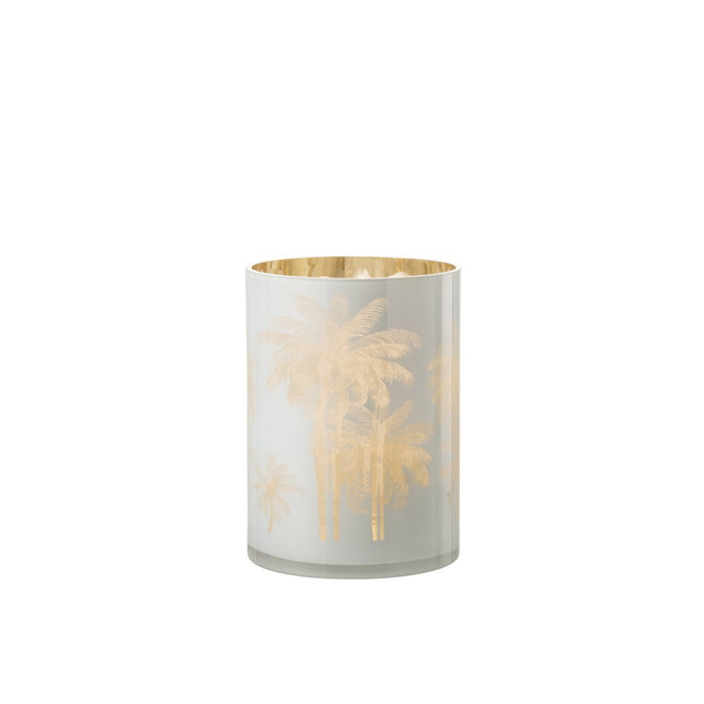 J-Line lantern Palm trees - glass - blue/gold - extra large