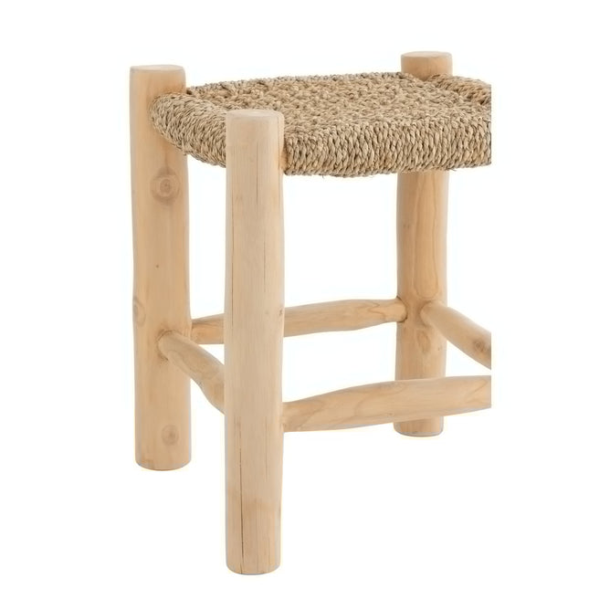 J-Line stool Timo - grass/wood - natural - small
