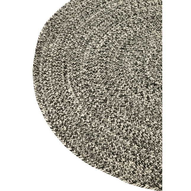 J-Line carpet Miami Outdoor - polyester - black/white - small