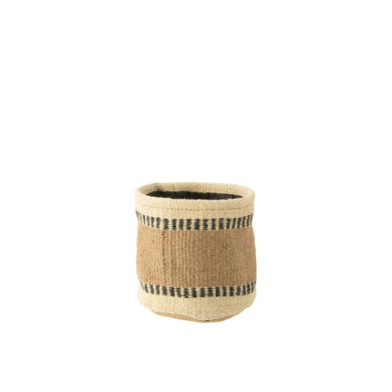 J-Line basket Round + Band - jute - natural/beige - medium - 2 pieces