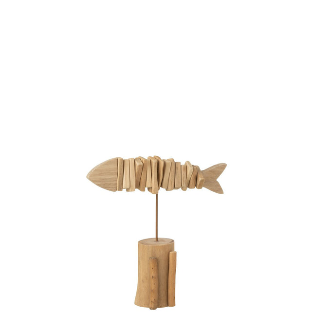 J-Line decoration Fish Skeleton On Foot - wood - natural - large