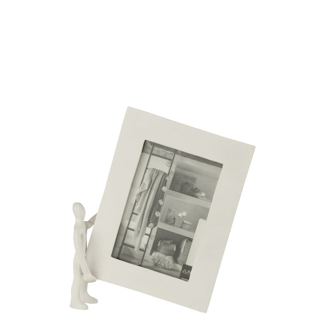 J-Line photo frame - photo frame with figure - aluminum - white - large