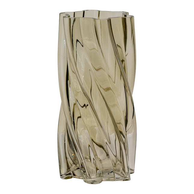 Vase - Vase, mouth-blown glass, smoked green, ø12.5x25 cm