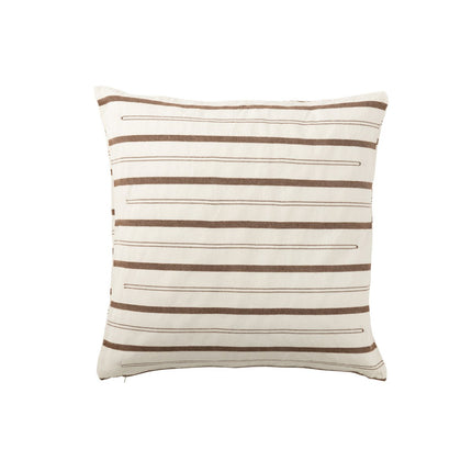 J-Line Cushion Lines - cotton - white/brown