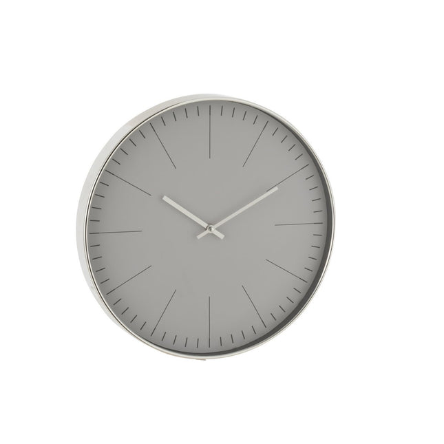 J-Line Silvester clock - plastic - silver - Ø 39 cm