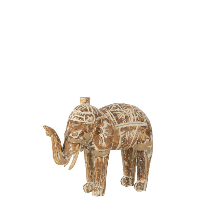 J-Line figure Elephant Albasia - wood - natural