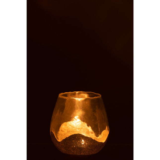 J-Line candle holder - tealight holder Zoe Rond - glass - gold - medium