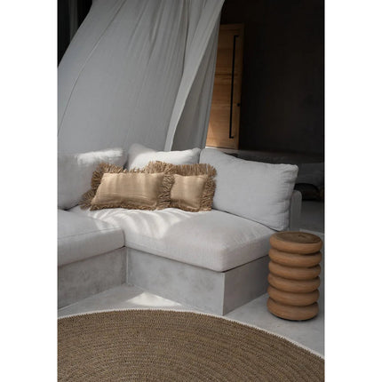 The Seagrass &amp; Cotton Round Carpet - Natural White - 150
