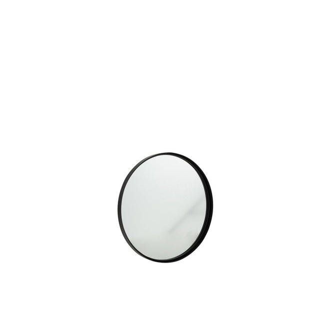 J-Line mirror Round High Edge - metal/glass - black - small