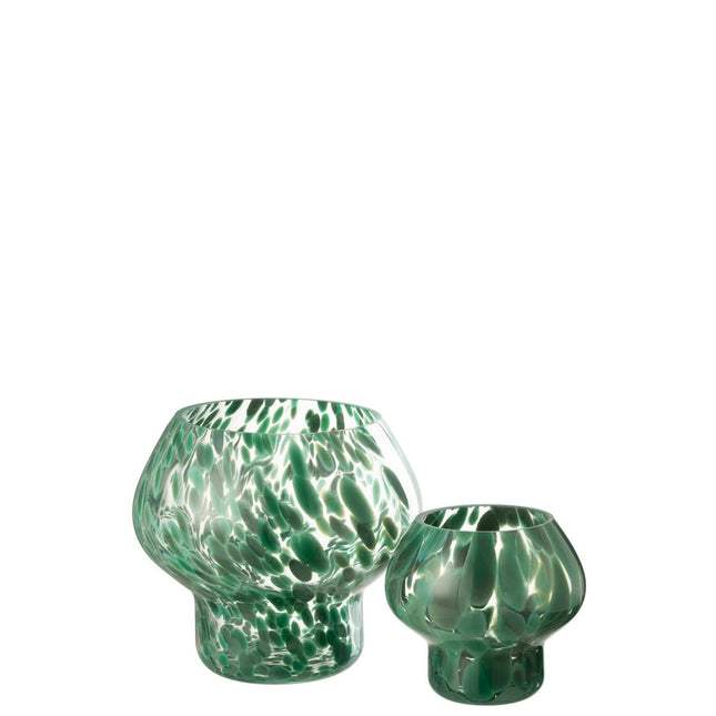 J-Line Lantern Mushroom Glass Green Large
