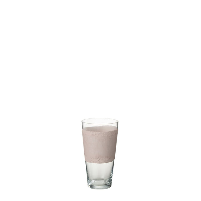 J-Line vase Delph - glass - transparent/light pink - extra small