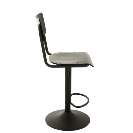 J-Line bar chair - wood/metal - black - 2 pieces