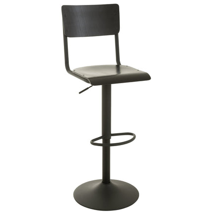 J-Line bar chair - wood/metal - black - 2 pieces