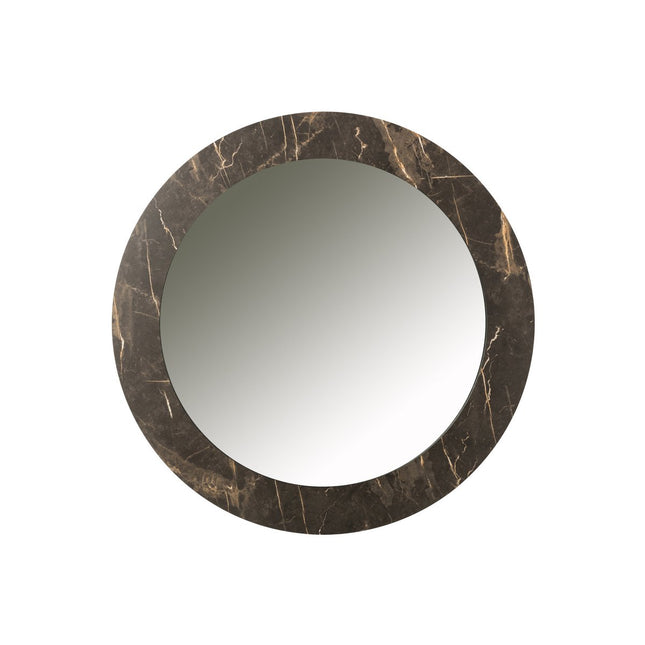J-Line mirror Marble Print - glass - dark brown - large