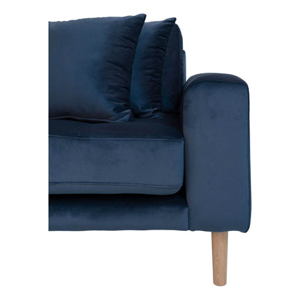 Lido Lounge Sofa Left Velvet - Dark Blue