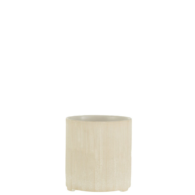 J-Line Flowerpot Maria Round - Ceramic - white - Ø 14.5 cm - 2 pieces