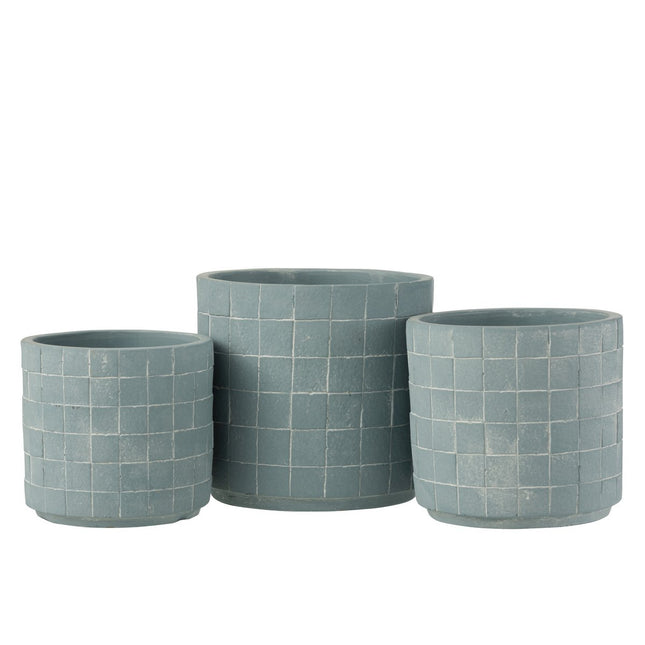 J-Line flower pot Square - ceramic - light blue - large - Ø 16.00 cm