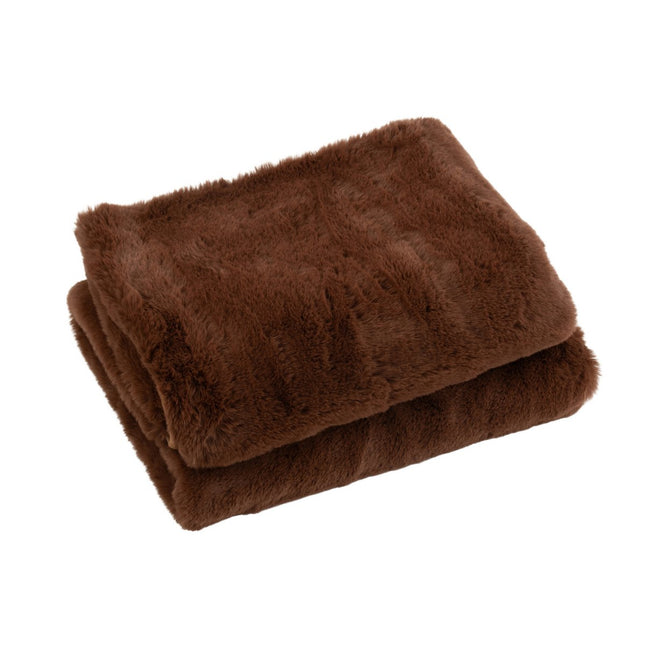 J-Line Plaid Cutie - Fleece Deken – Polyester – 180x130 cm – Bruin