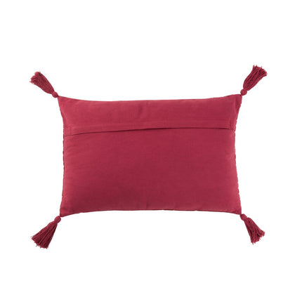 J-Line Cushion Pattern Rectangle - cotton - dark red