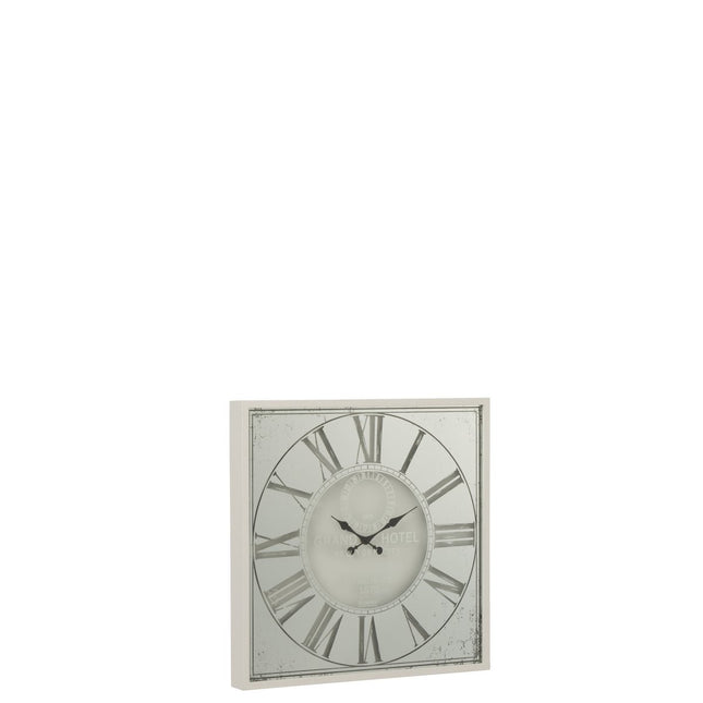 J-Line Roman Numerals Mirror clock - metal - white - S - Ø 60 cm