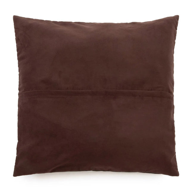 The Four Panel Leather Cushion Cover - Choco - 60x60