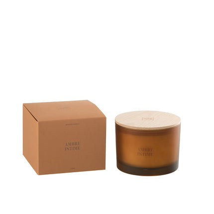 J-Line Scented Candle Essential Accords Amber Intime-28H