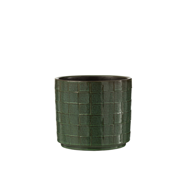J-Line flower pot Square - ceramic - green - large - Ø 17.00 cm