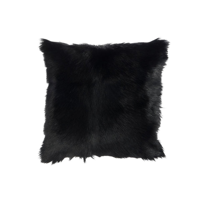 J-Line Cushion Goat skin - faux fur - black