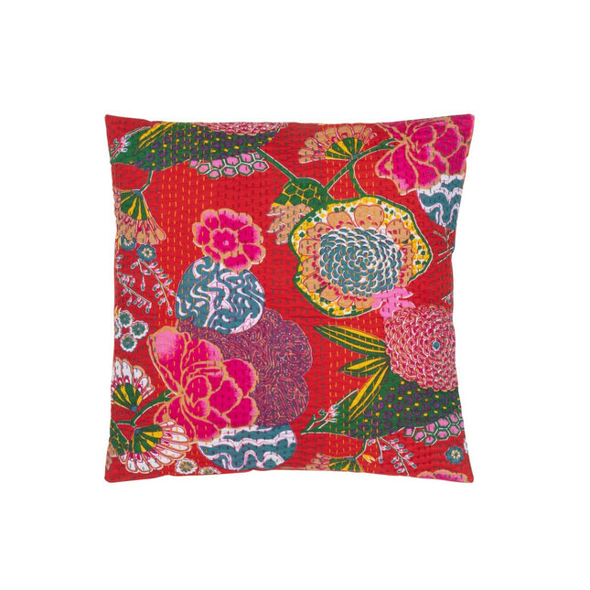 J-Line Cushion Flowers+Sutures Cotton Red