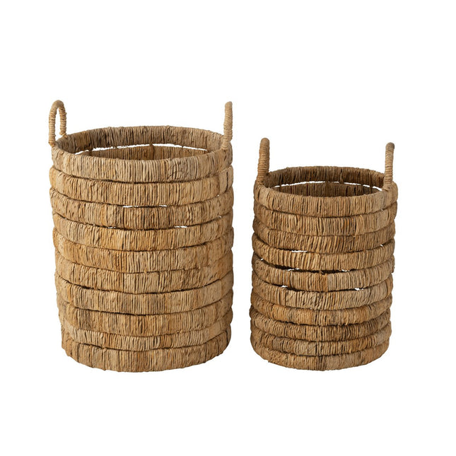 J-Line basket Cylinders - water hyacinth - natural - 2 pieces