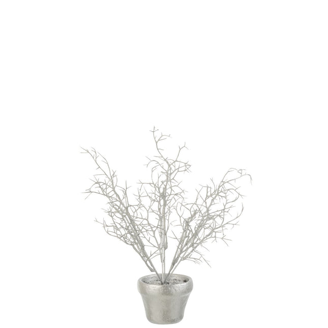 J-Line Tree In Pot Glitter Plastic Silver