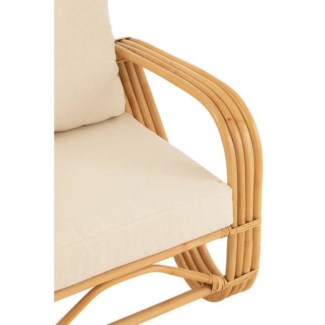 J-Line armchair + cushion - jute/textile - natural/white