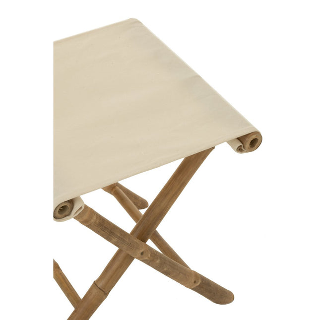 J-Line Foldable chair - bamboo/textile - natural/white